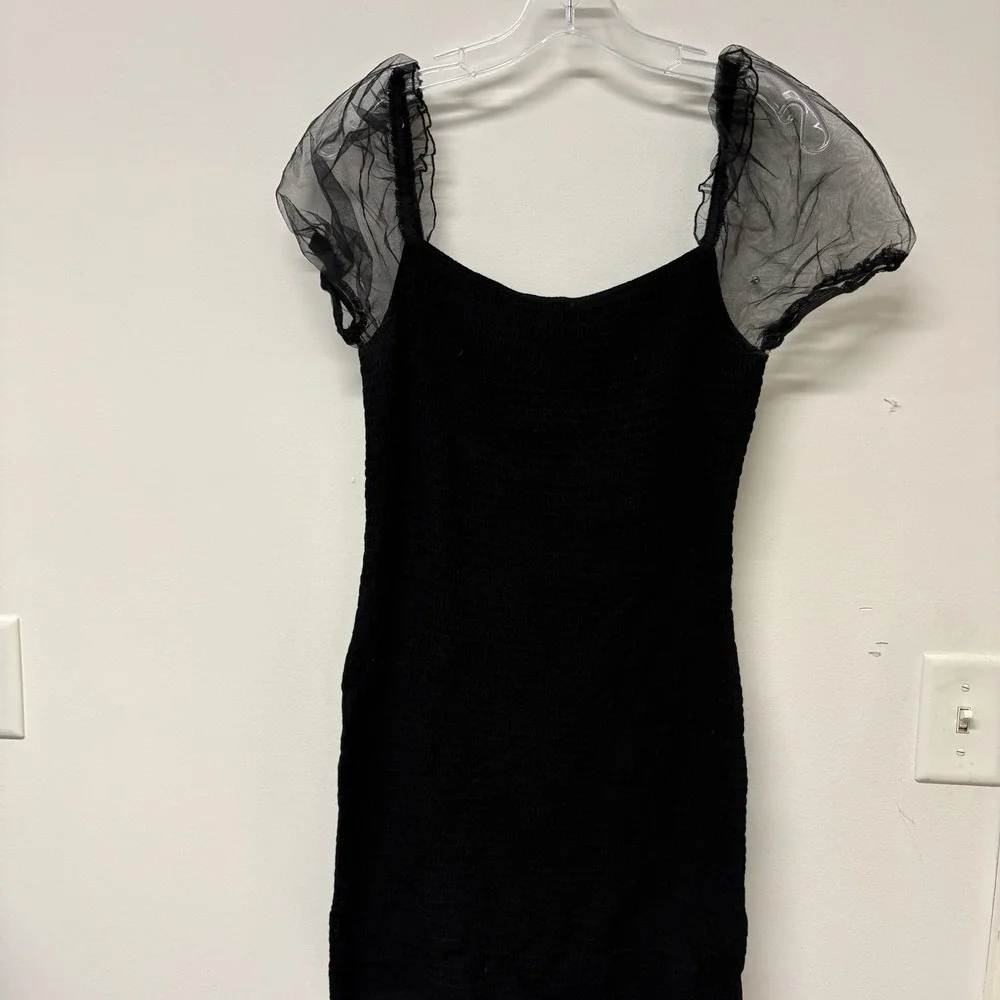 Better Be Black Knit Bodycon Puff Sleeve Romantic Goth Tuesday Adams Fairy Party